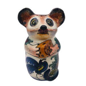 K. Nikolaou Ceramic Mouse Figural Cheese Shaker Hand Made Artist Signed